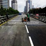 ตีเส้นที่สะพานไทย-ญี่ปุ่น โครงการปรับปรุงสะพานข้ามแยก